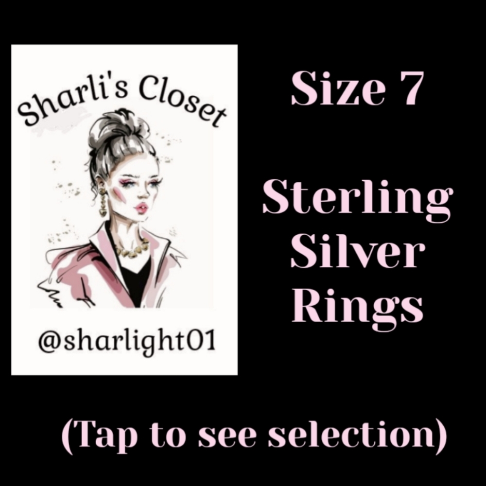 NEW Size 7 Genuine Sterling Silver Rings - Picture 2 of 7